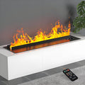 Chimenea eléctrica de vapor de agua de 80 cm - Llama atomizada simulada ajustable - Diseño integrado de acero inoxidable - Control remoto para espacios interiores