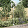 Luz de jardín exterior de 235 cm - Aluminio y cristal blanco de 68 x 20 x 235 cm - Peso de 7,27 kg - Para jardín terraza caminos y espacios exteriores