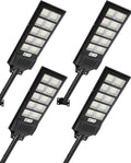 Sararoom pack de 4 farolas solares - 500 W y luz fría de 6500 K - Sensor de movimiento mando a distancia y protección IP65 - Para camino terraza patio garaje y exterior