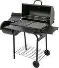 Barbacoa de carbón vegetal - Formato de 147 x 70 x 126 cm con acabado negro - Estructura para asar al aire libre - Para jardín fiesta camping y reuniones exteriores