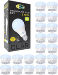 CLAR pack de 100 bombillas LED E27 - 15 W con luz blanca fría de 6500 K - Equivalencia de 120 W y alimentación de 230 V - Para iluminación general interior