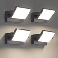 Klighten pack de 4 apliques LED - 24 W y 1500 lúmenes con luz natural de 4000 K - Diseño ajustable con protección IP65 - Aluminio antracita para entrada terraza y pasillo