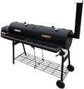 vidaXL Nevada XL barbacoa ahumadora - Metal negro de 173 x 51 x 132 cm - Funciona con carbón y leña para barbacoa y ahumado - Smoker exterior de 38,5 kg