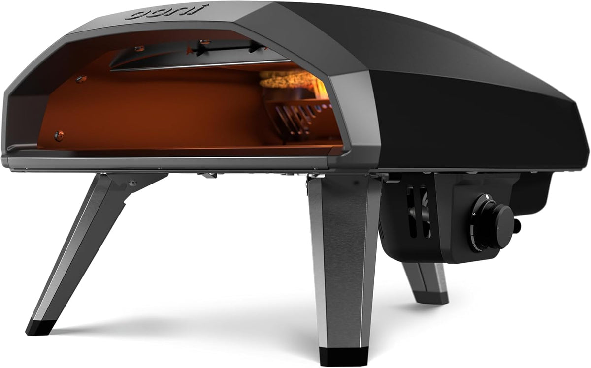 Ooni Koda 2 horno de pizza a gas - 14 pulgadas con tecnología G2 - Formato portátil negro de 54,5 x 47,2 x 33,3 cm - Pizza napolitana en 60 segundos para exterior