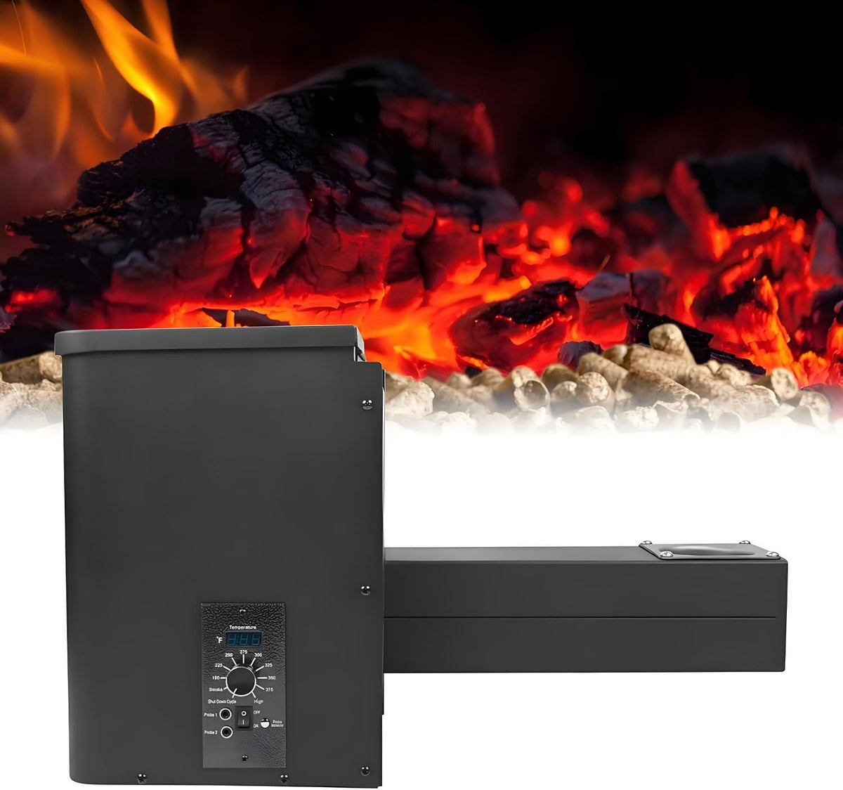 WTRYRN kit de tolva para parrilla de pellets - Montaje vertical con controlador - Peso de 13,5 kg - Para asar ahumar hornear y cocinar a la barbacoa