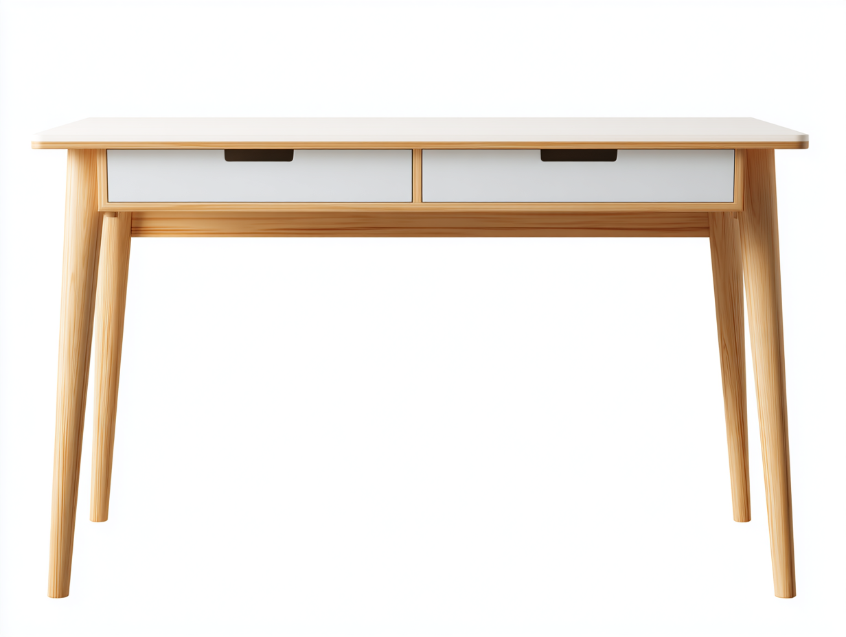Mesa de oficina madera 120x55x78 cm - blanco-natural - diseño nórdico