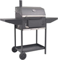 Ahumador de carbón para barbacoa - Cámara de cocción grande con termómetro incorporado - Acero inoxidable con estante inferior y 2 ruedas - Para carne pescado y cocina exterior