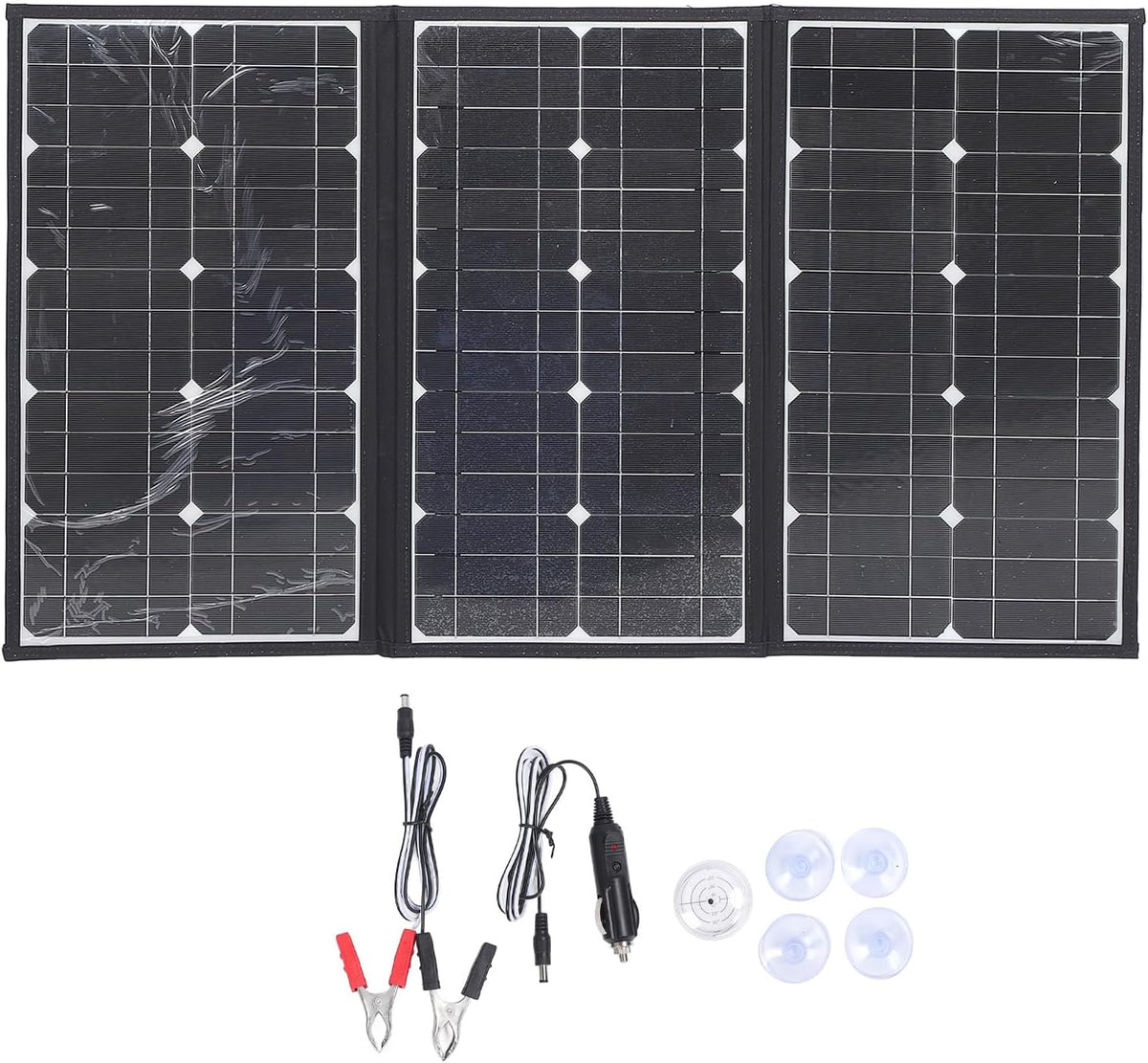Panel solar plegable de 200 W y 18 V - Protección IP65 y alta eficiencia de conversión - Diseño ultraligero de 57 x 30 x 3 cm - Para caravana coche barco y exterior