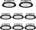 Pack de 8 focos LED UFO industriales - 100 W y 10000 lúmenes con luz de 6500 K - 144 LED y protección IP65 con soporte - Para nave fábrica almacén muelle y aeropuerto