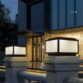 Lámpara solar de columna exterior - Diámetro de 40 cm con acabado negro - Aluminio con protección IP65 y mando a distancia - Para porche patio villa jardín y pared exterior