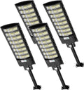 Viugreum pack de 4 farolas solares - 800 W y luz fría de 6500 K - Sensor de movimiento mando a distancia y temporizador con protección IP65 - Para aparcamiento jardín y exterior