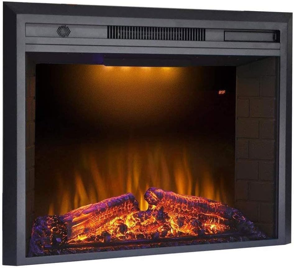 Chimenea eléctrica portátil de 1500 W - Estufa independiente con efecto de llama - Calentador con apariencia de quemador de leña - Para salón dormitorio y espacios interiores