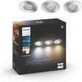 Philips Hue Adore foco empotrable inteligente - Luz blanca de cálida a fría - Aluminio cromado de 9,5 x 7 x 9,5 cm - Compatible con Alexa y Google Home para baño
