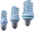Pack de 20 bombillas LED E27 - 40 W con luz blanca fría y chips 2835 SMD - Diseño espiral para 85 a 265 V - Para iluminación doméstica y espacios interiores