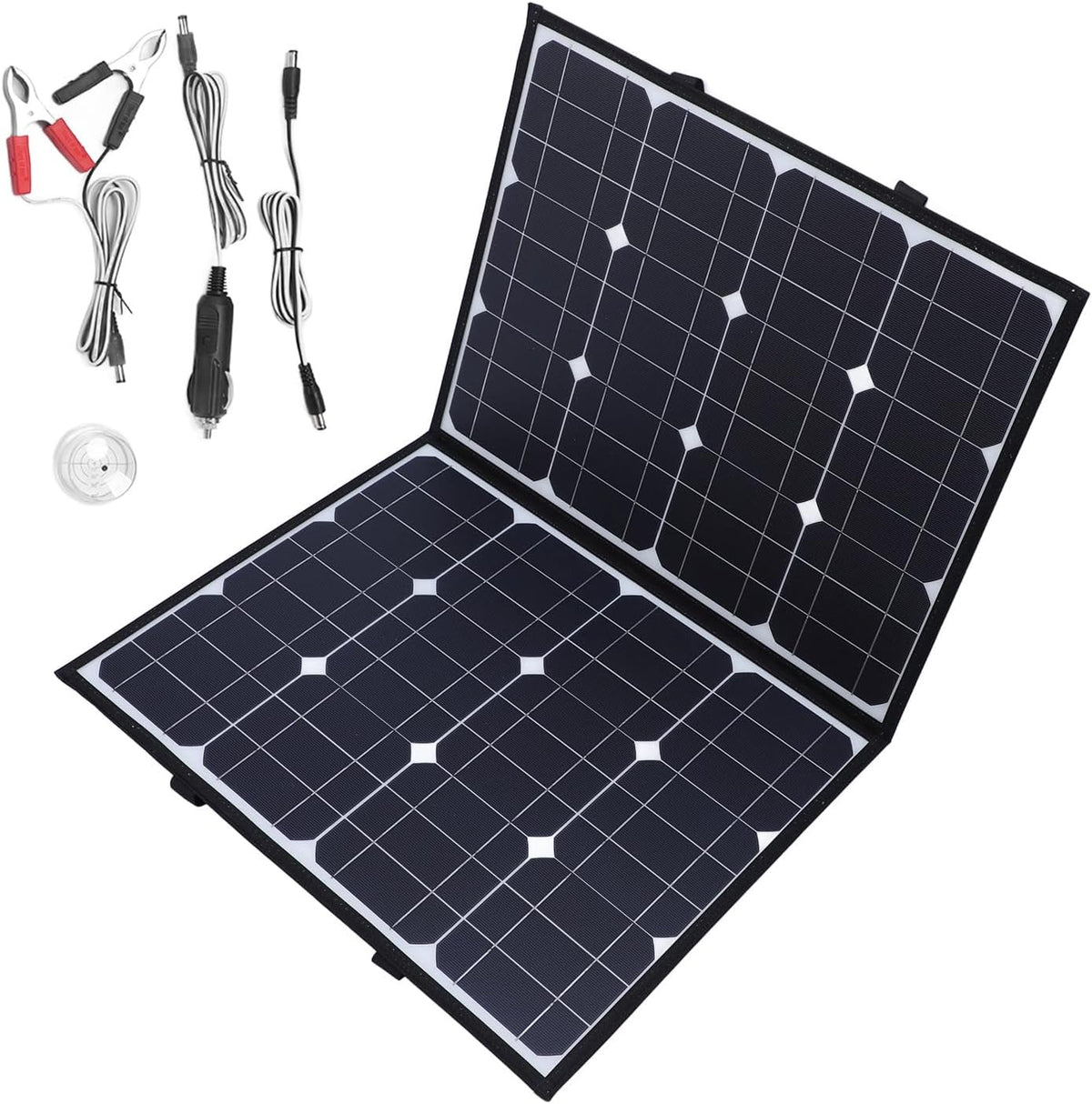 Panel solar plegable monocristalino de 200 W - Doble salida USB tipo C y CC - Diseño portátil de alta eficiencia - Para camping senderismo y actividades al aire libre