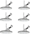 Pack de 6 focos LED UFO industriales - 200 W y 20000 lúmenes con luz de 6500 K - Protección IP65 y cuerpo de aluminio - Para fábrica almacén garaje taller y centro logístico