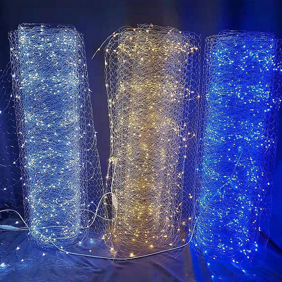 Luces de malla intermitentes - Red de 50 m con luz blanca y efecto noche estrellada - Diseño flexible para fondos decorativos - Para boda fiesta escenario y eventos