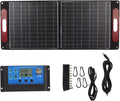 Kit de panel solar plegable - 80 W y 18 V con controlador de 40 A - Células monocristalinas y protección IP65 - Para camping senderismo y actividades al aire libre