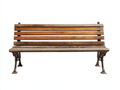 Banco de jardín madera y metal 155x60x82 cm - marrón-negro - diseño clásico exterior