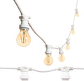 MU guirnalda exterior de 100 m - 100 portalámparas E27 para bombillas LED - Cable blanco extensible con protección IP54 - Para jardín boda fiestas y decoración exterior