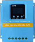 BAPPRJJ controlador de carga solar MPPT de 150 A - Alta eficiencia con doble puerto USB - Control de temperatura integrado - Protección contra sobrecarga para sistemas solares