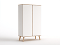 Armarios de madera manufacturada 120x55x185 cm - blanco y madera natural - estilo nórdico con 2 puertas