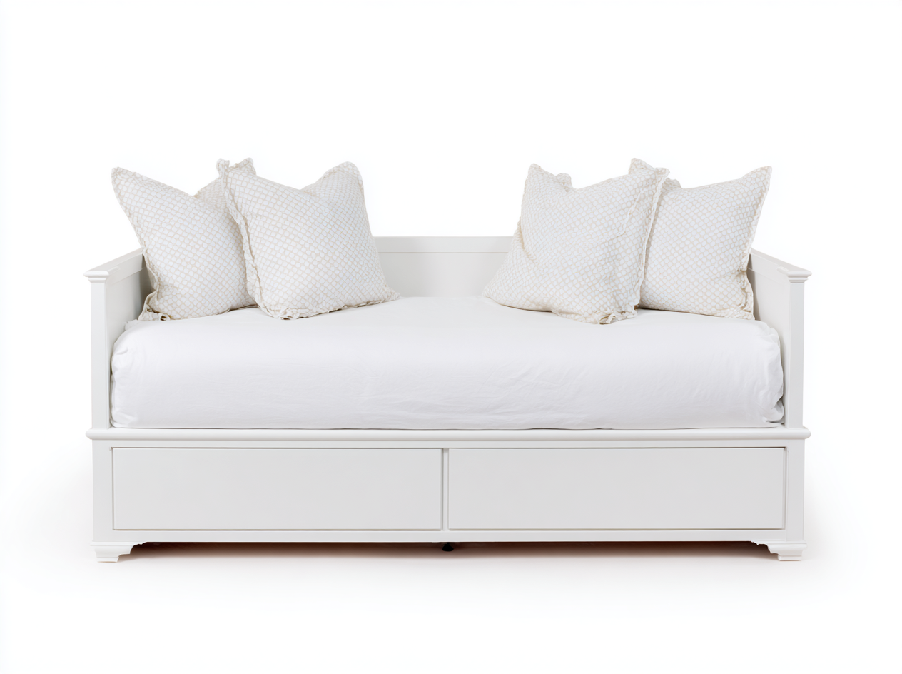 Sofás cama de madera 200x90x82 cm - blanco - diseño clásico con cajones