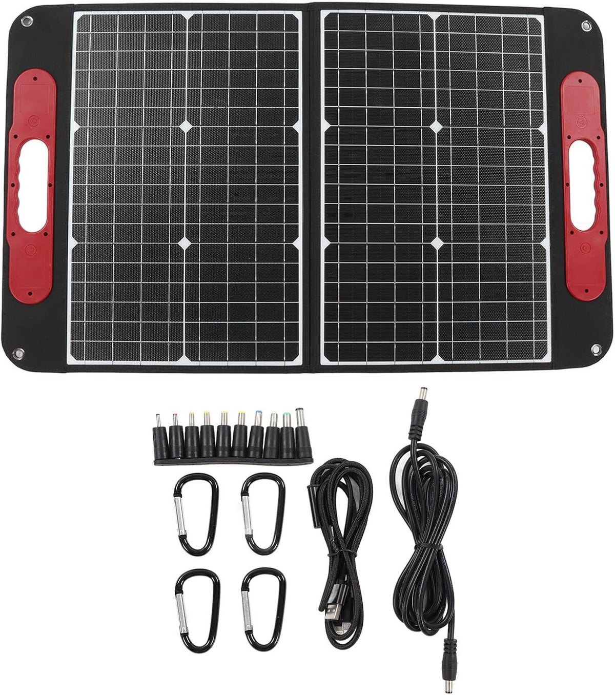 Kit de panel solar plegable - 60 W y 18 V con células monocristalinas - Tejido Oxford impermeable en formato de 55 x 47 x 6 cm - Para camping caravana viajes y exterior