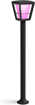 Philips Hue Econic poste LED inteligente - Aluminio negro de 100 cm con luz blanca y de colores - Compatible con Alexa Apple HomeKit y Google Assistant - Para jardín y camino