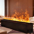 Chimenea eléctrica de vapor de agua - 200 cm con efecto de llama 3D ajustable - Panel ultrafino de 3 mm con App y llenado automático - Para salones hoteles y espacios amplios