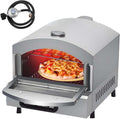 QFGain horno de pizza a propano - Piedra de 30 cm con termómetro y luz interior - Ventana de visualización y bandeja de goteo - Para barbacoa camping patio y cocina exterior
