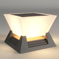 Farola solar LED cuadrada para exterior - Acero inoxidable con luz blanca cálida - Alimentación de 110 V y diseño para atardecer y amanecer - Para patio porche jardín y columna
