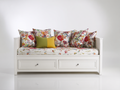 Sofás cama de madera 200x90x82 cm - blanco-multicolor - diseño clásico con cajones