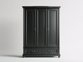 Armarios de madera 150x55x200 cm - negro - diseño clásico con cajones
