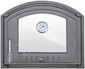 Sellon24 H1208 puerta para horno de leña - Hierro fundido gris de 48,5 x 41 cm - Diseño reversible de 11 kg - Para horno estufa y sistemas de combustión con madera