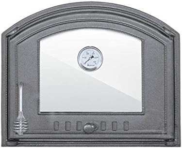 Sellon24 H1208 puerta para horno de leña - Hierro fundido gris de 48,5 x 41 cm - Diseño reversible de 11 kg - Para horno estufa y sistemas de combustión con madera