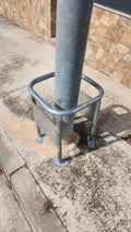 Protector galvanizado para farolas - Estructura de acero aleado de 40 x 40 x 60 cm - Diseño moderno de baja altura - Protector para atornillar alrededor de postes y farolas