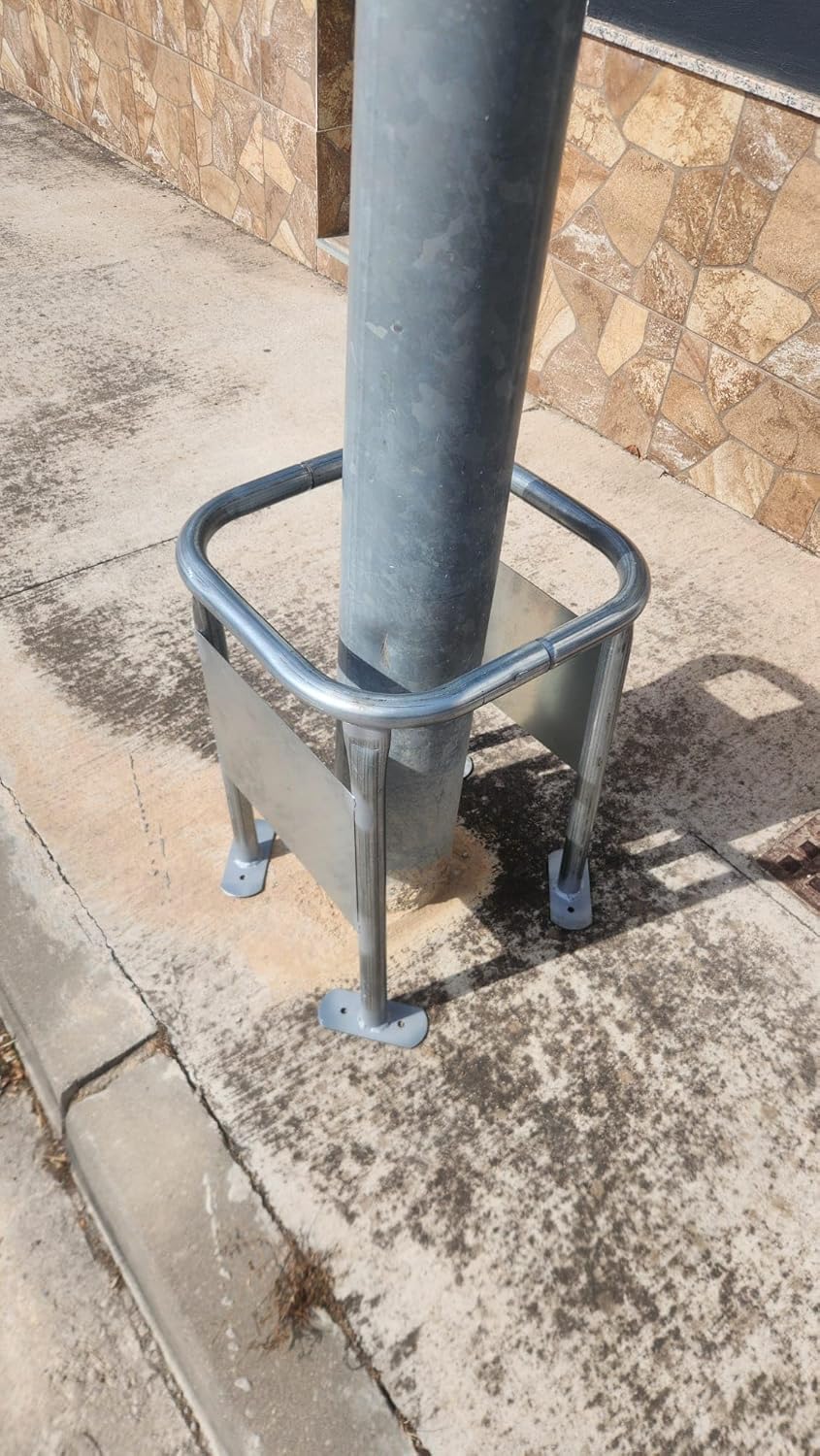 Protector galvanizado para farolas - Estructura de acero aleado de 40 x 40 x 60 cm - Diseño moderno de baja altura - Protector para atornillar alrededor de postes y farolas