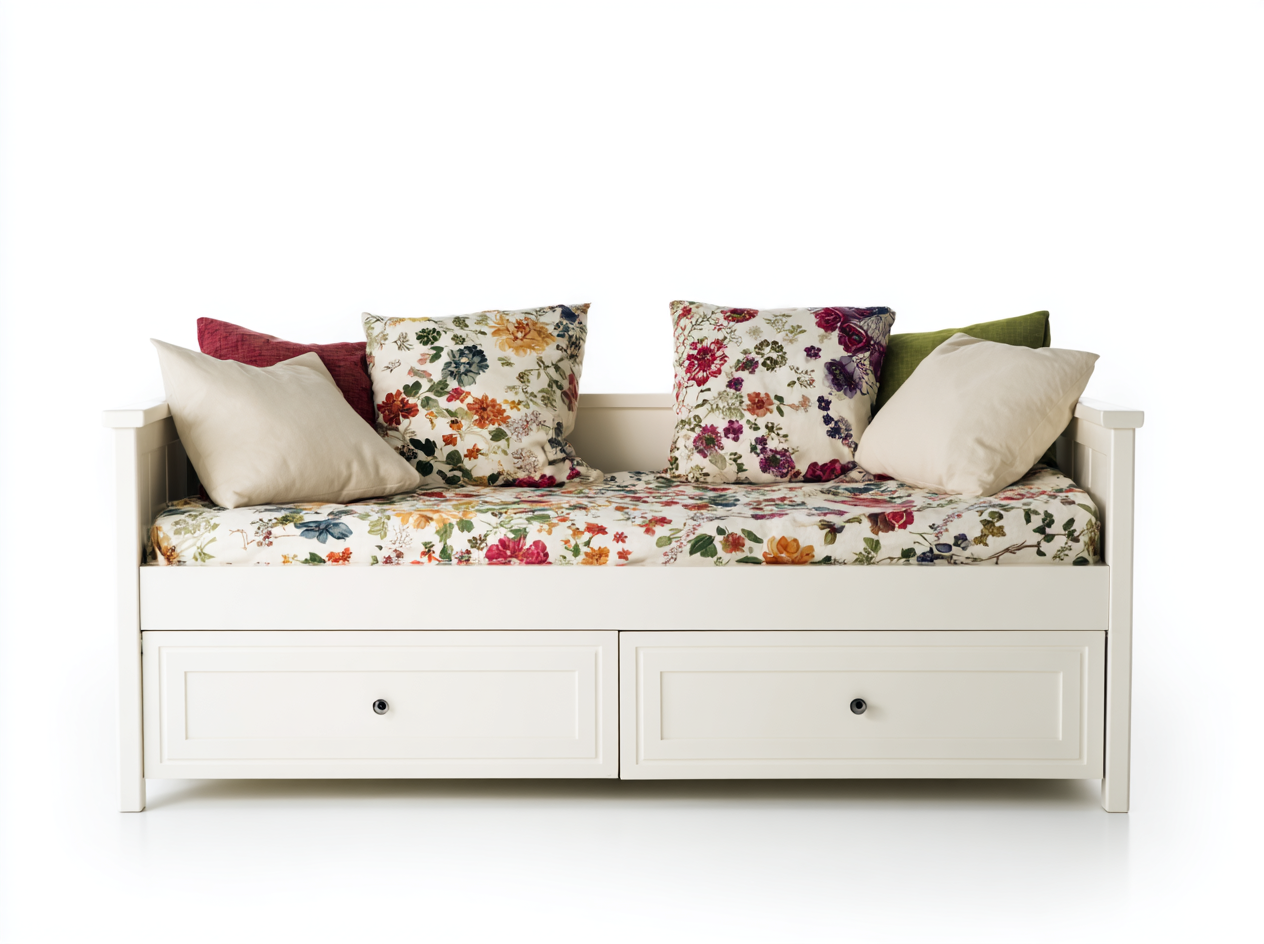Sofás cama de madera 200x90x85 cm blanco - diseño clásico con cajones