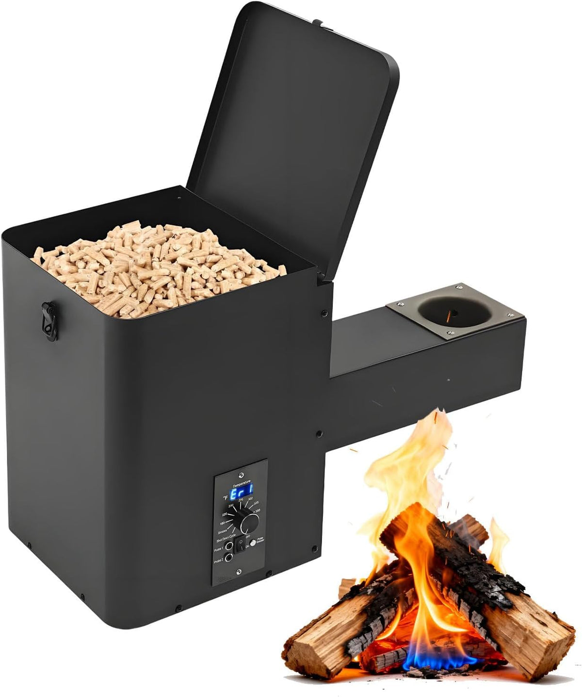 WTRYRN kit de tolva para ahumador de pellets - Conversión para barbacoa y parrilla - Peso de 13,5 kg - Para ahumar hornear asar estofar y cocinar