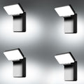 Kingwen aplique exterior LED de 40 W - Luz de 3000 K con 4 fuentes LED - Panel giratorio de 360 grados y alimentación de 220 V - Aluminio con protección IP65 para porche
