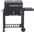 Barbacoa americana en carro - Modelo grande cuadrado para 5 personas o más - Formato de 77 x 54 x 32 cm con función de ahumado - Para camping jardín y cocina exterior