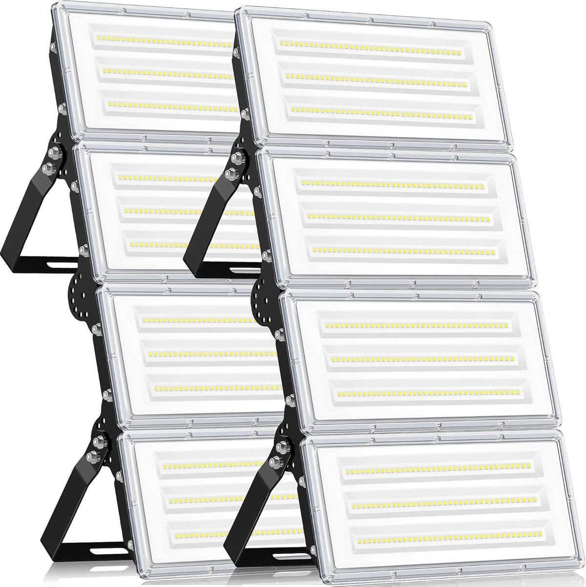 YIQIBRO pack de 2 focos LED exterior - 400 W y 40000 lúmenes con luz de 6500 K - Diseño 4 en 1 con 420 LED y protección IP67 - Para jardín garaje hotel fábrica y estadio