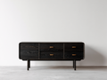 Mueble recibidor madera 180x40x60 cm negro - diseño moderno con almacenamiento