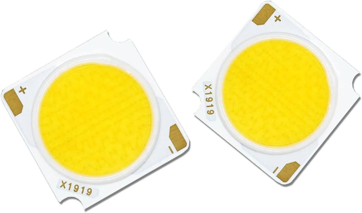 Pack de 10 chips LED COB - 42 W con luz blanca de 4000 K - Formato de 19 x 19 mm y funcionamiento de 36 a 39 V - Para focos de carril downlight y reparación LED