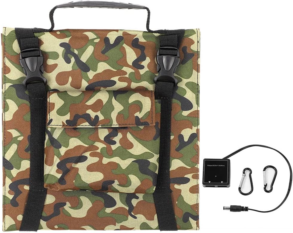 Panel solar plegable - 45 W con doble puerto USB y carga rápida - Protección IP65 y diseño camuflaje de 40 x 39 x 6 cm - Para camping senderismo viajes y actividades exteriores