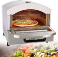 DPLWJPP horno de pizza eléctrico portátil - Acero inoxidable con 2 niveles y capacidad de 40 litros - Termómetro ventana y perilla mecánica - Para cocina exterior y patio