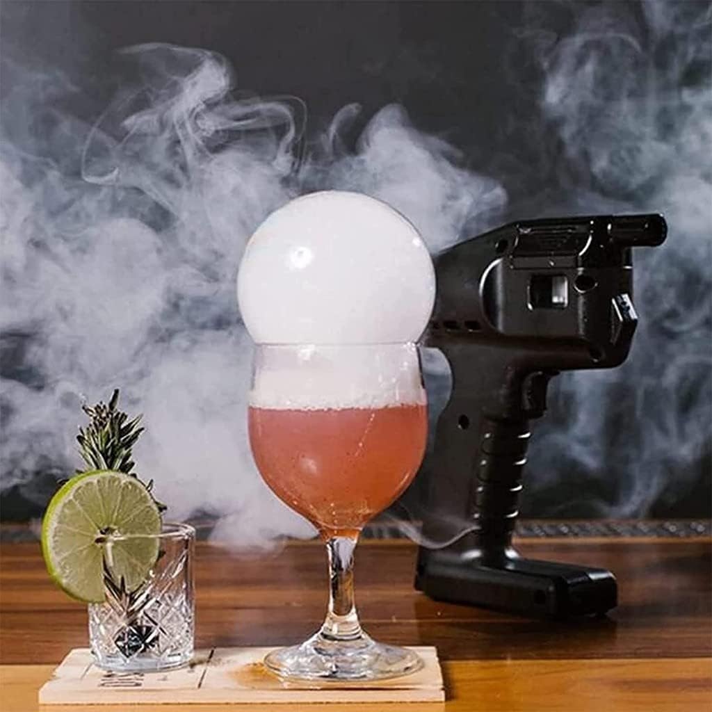Pistola ahumadora eléctrica - Generador portátil de humo frío para alimentos y cócteles - Funcionamiento por cable y acabado negro - Para cocina bar restaurante y uso doméstico