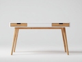 Mesa de oficina madera 110x50x76 cm - blanco-natural - diseño moderno con cajones