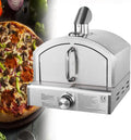 Horno de pizza a gas portátil - Para pizzas de 12 pulgadas con piedra incluida - Propano con quemador y control de calor ajustable - Incluye manguera reguladora para cocina exterior
